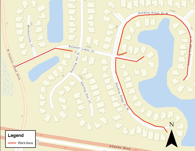 Belmont Lakes Electric Improvement Project - Work Area Map